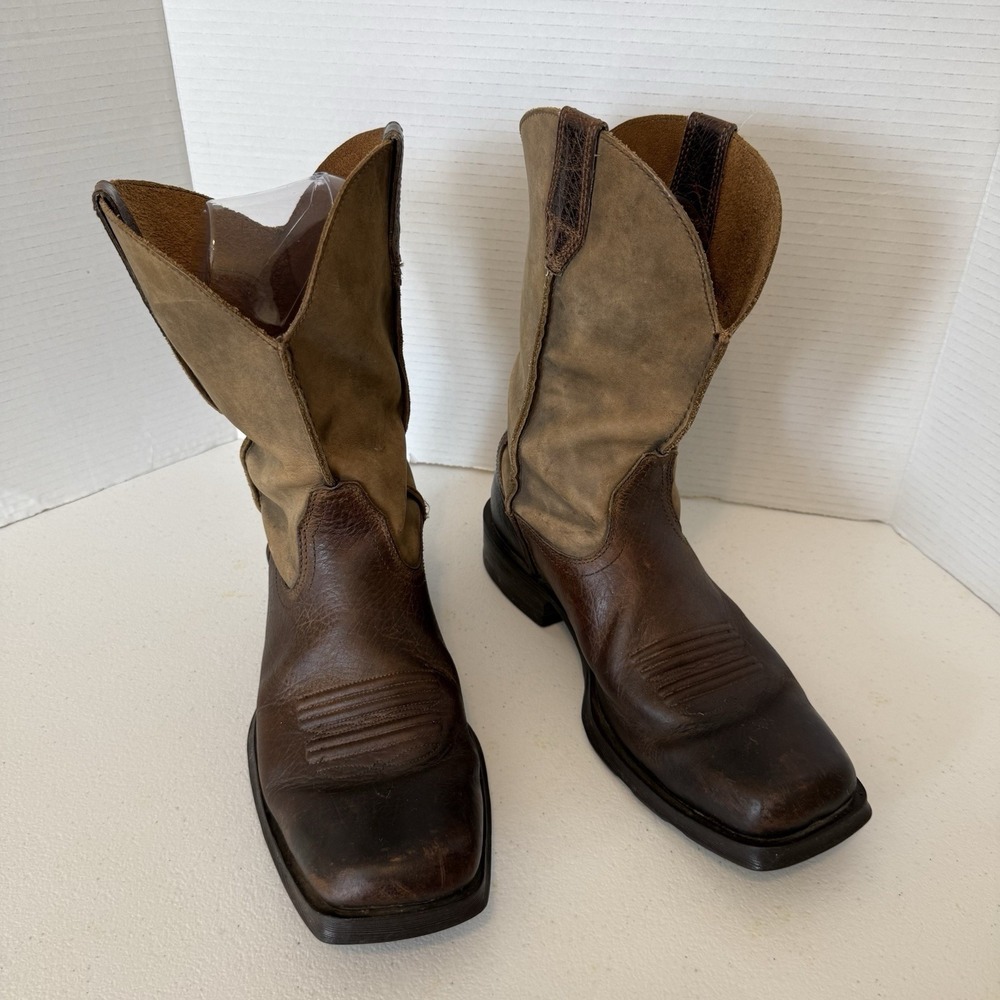 Ariat Rambler Cowboy Western Boots Men's 8.5 Square Toe Pull-On Boot Work Ranch
